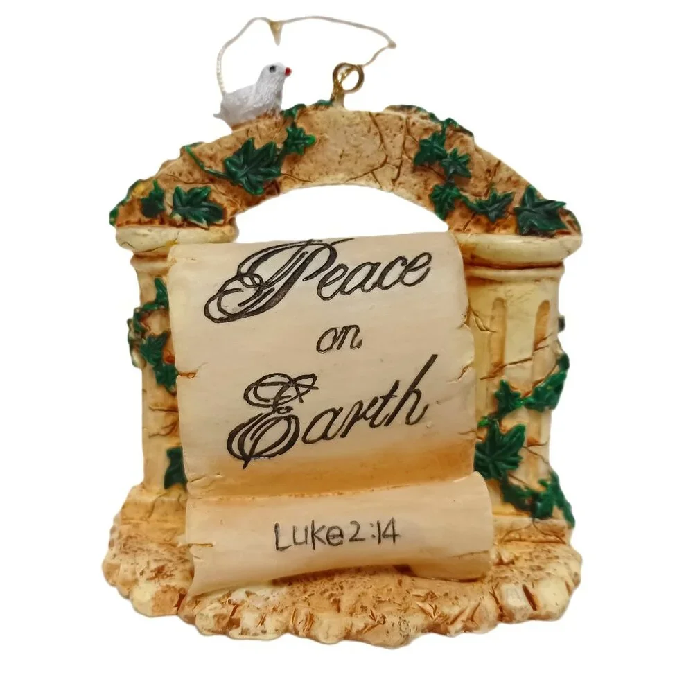 Christmas Scripture Scroll Ornament: Luke 2:14 Peace on Earth